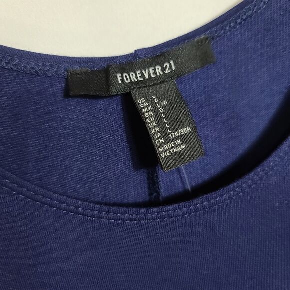 Forever 21 Blue Cold Shoulder Women's Tunic Dress - Picture 2 of 10